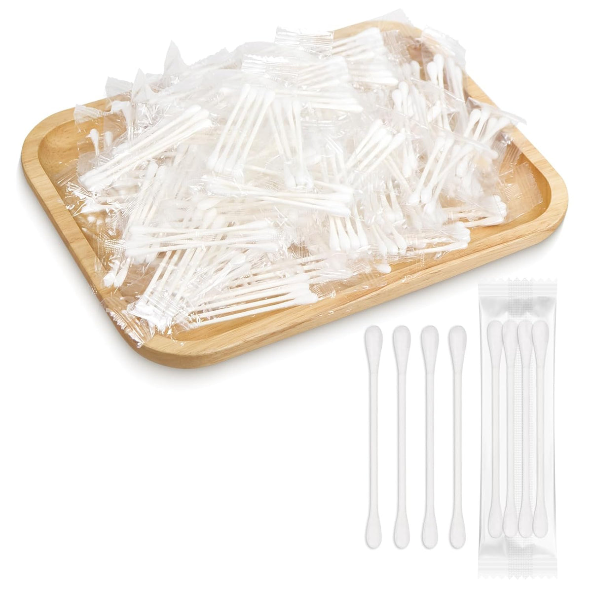 500 Pack Cotton Swabs, Individually Wrapped Cotton Swab
