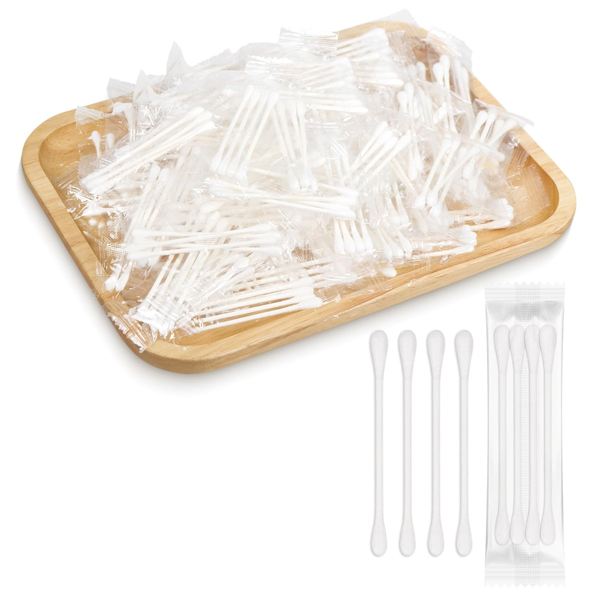 500 Pack Cotton Swabs, Individually Wrapped Cotton Swab