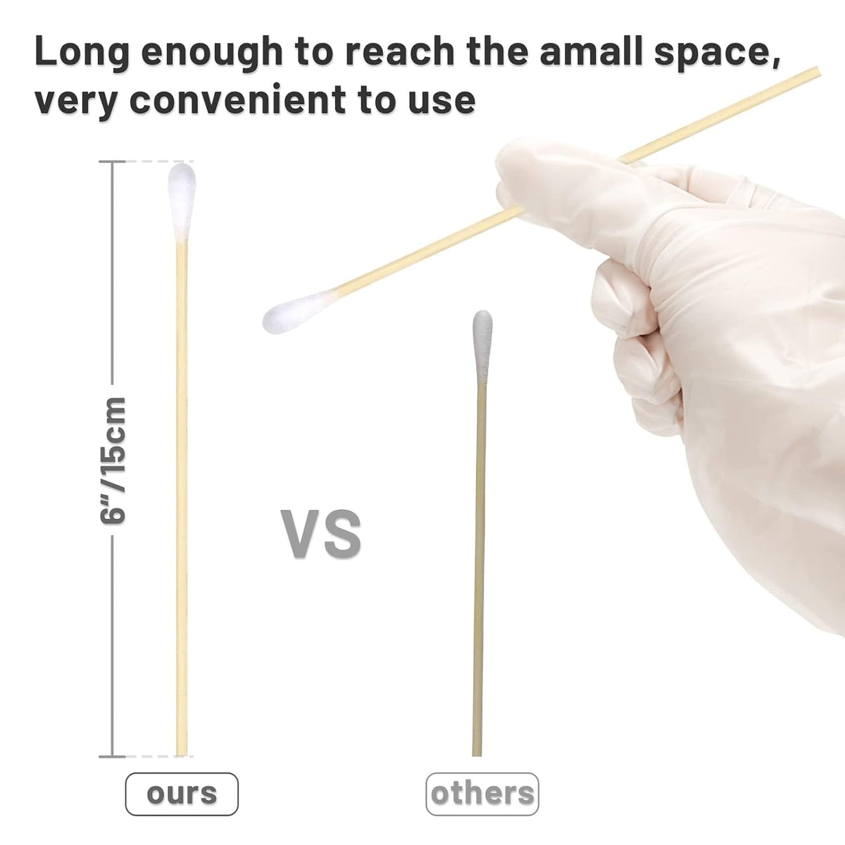 1000PCS 6 Inch Cotton Swabs, Long Cotton Swab with Bamboo Sticks