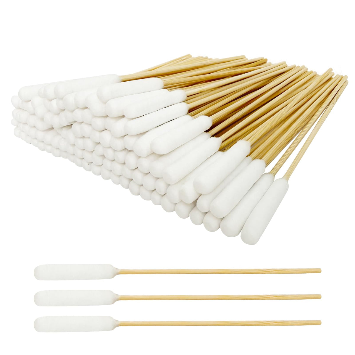 Egaageoi 200 Pcs 6-Inch Long Cotton Swabs for Dog Ears with Bamboo Handle