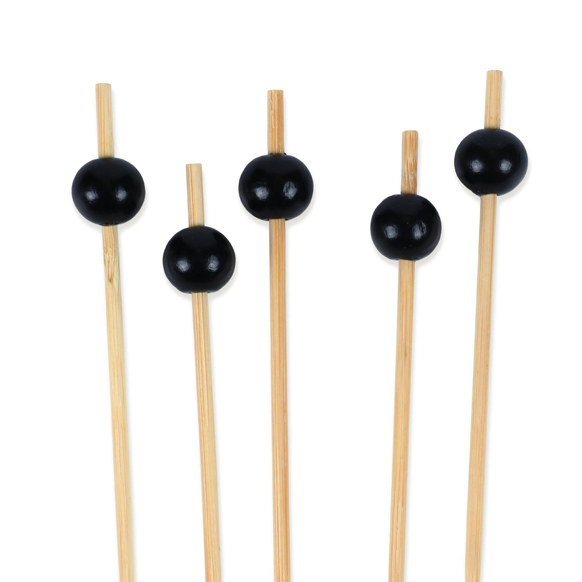 BambooMN Ball End Cocktail Picks - 3" (7.62cm) - Clear - 100 Pieces
