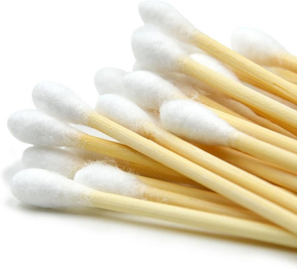 Kingzhuo 1000pcs Cotton Swabs 4" Wood Stick for Medical Wound Care Skin Clean Widely Used at School Office Home (4" 1000pcs)