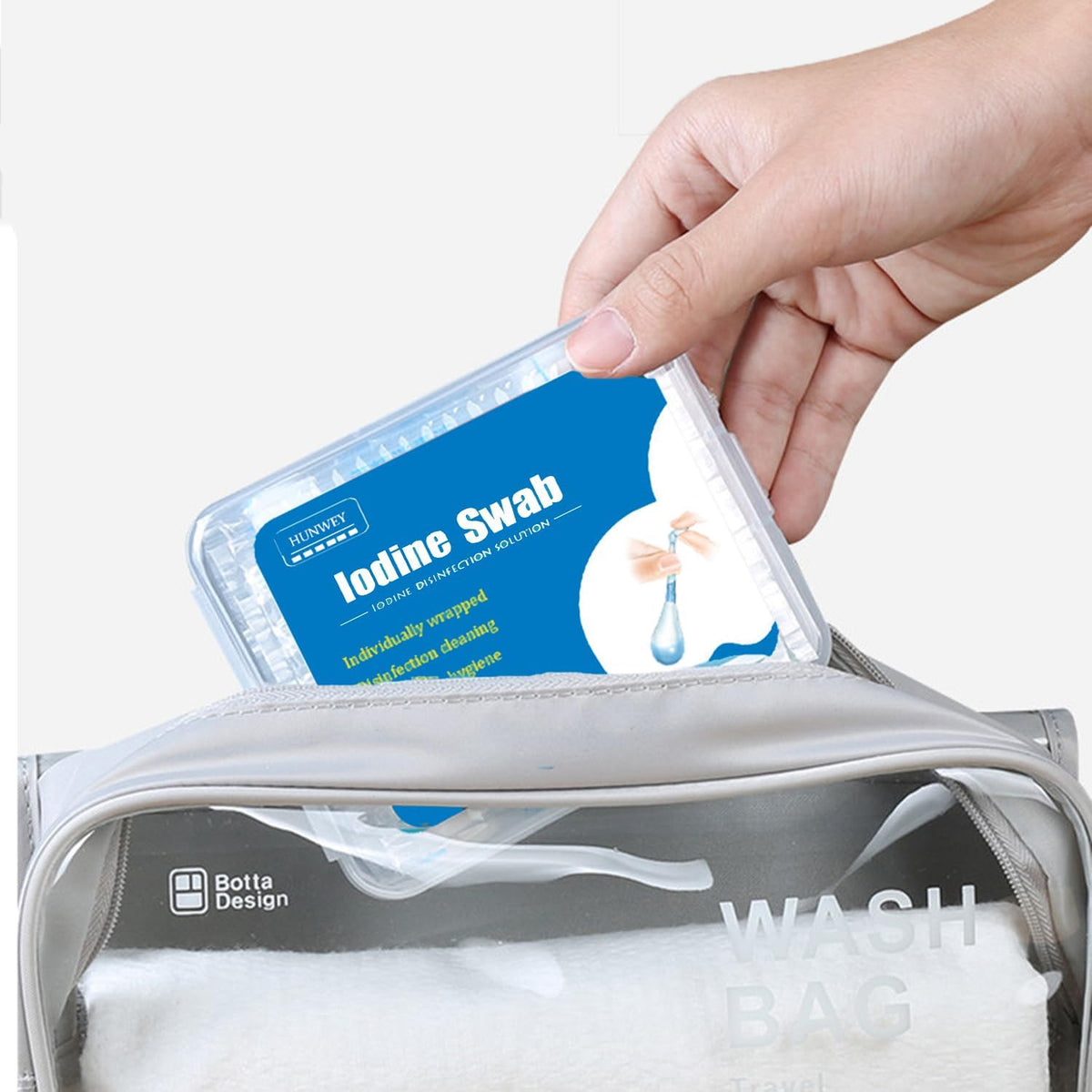 Iodine Cotton Swabs Solution Filled, 150 Individually Wrapped