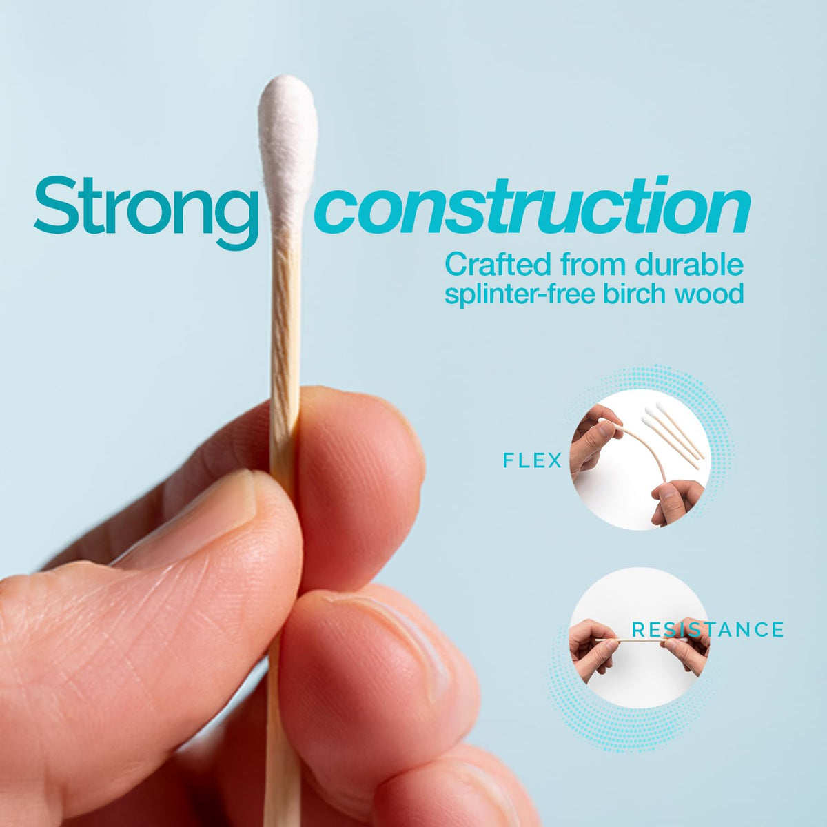 Dynarex Cotton Tipped Wood Applicators - 3" - Sterile - Medical Swabs for Wound Care, Cleaning, Crafts - 10 Boxes per Case, 100 Pouches per Box, 2 Applicators per Pouch