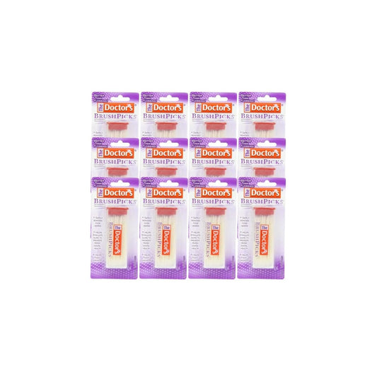 The Doctor's BrushPicks Interdental Toothpicks, Soft Rubber Dental Picks for Teeth Cleaning, Removes Food Debris, Stimulates Gums, Helps Fight Gingivitis, 120 Count (Pack of 12)