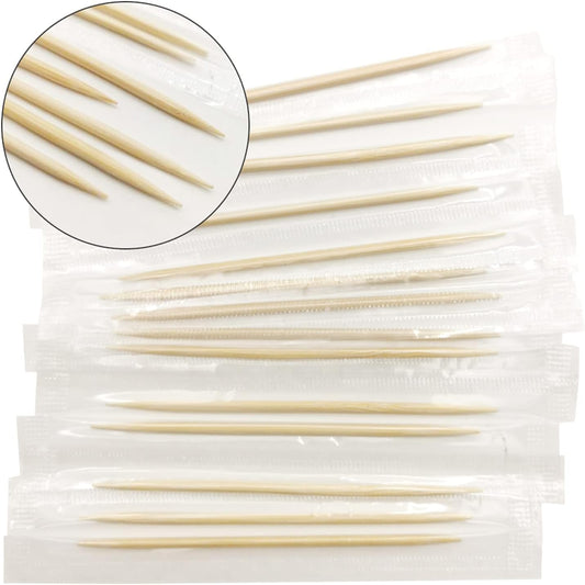 BLUE TOP Wood Bamboo Individually Cello Wrapped Toothpicks 2.5 Inch Pack 4000,Appetizer Picks Food Pick for Appetizers,Cocktails,Fruits,Olive,BBQ Picks.