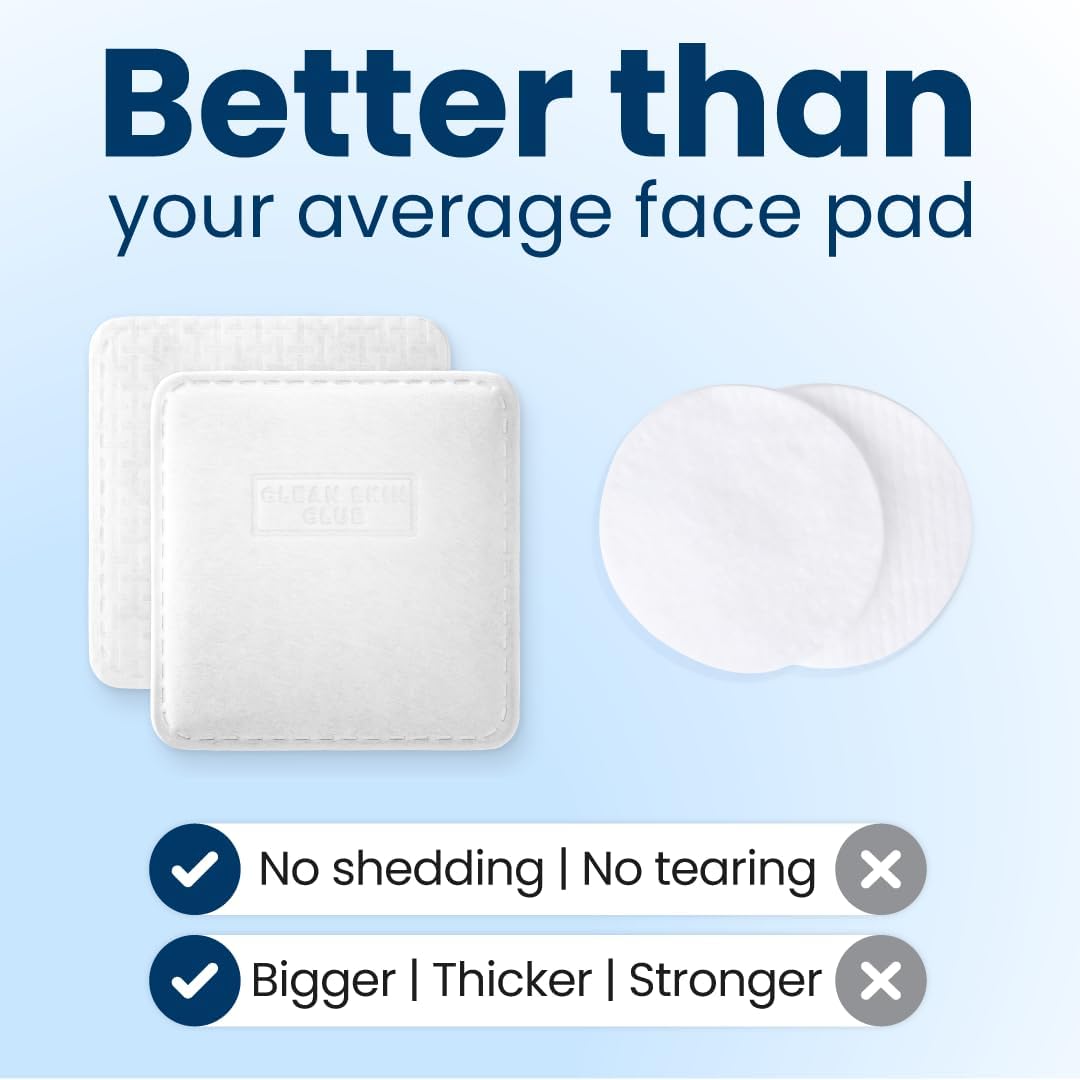 Clean Skin Club Clean² Pads 2.0 [NEW & Improved Edges] Guaranteed Not to Shed & Tear, Unique Triple Layers, Textured Side & Ultra Soft Side, Organic Disposable Cotton, Pair with Makeup Remover 2 Pack