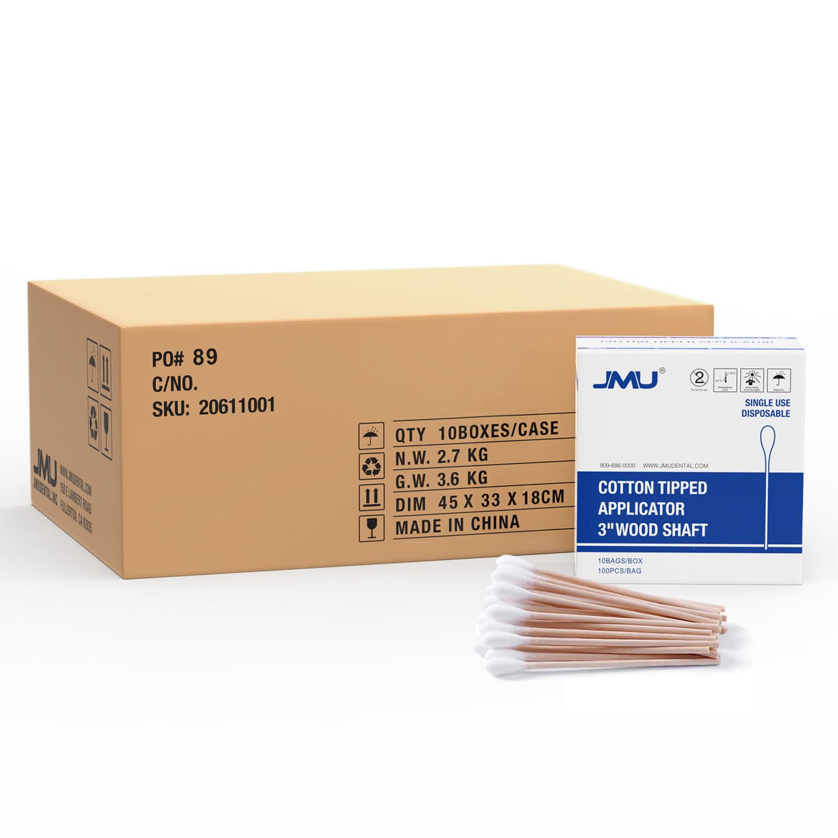 JMU 10000 Count Long Cotton Swabs Medical, 6 Inch Cotton Tipped Applicators