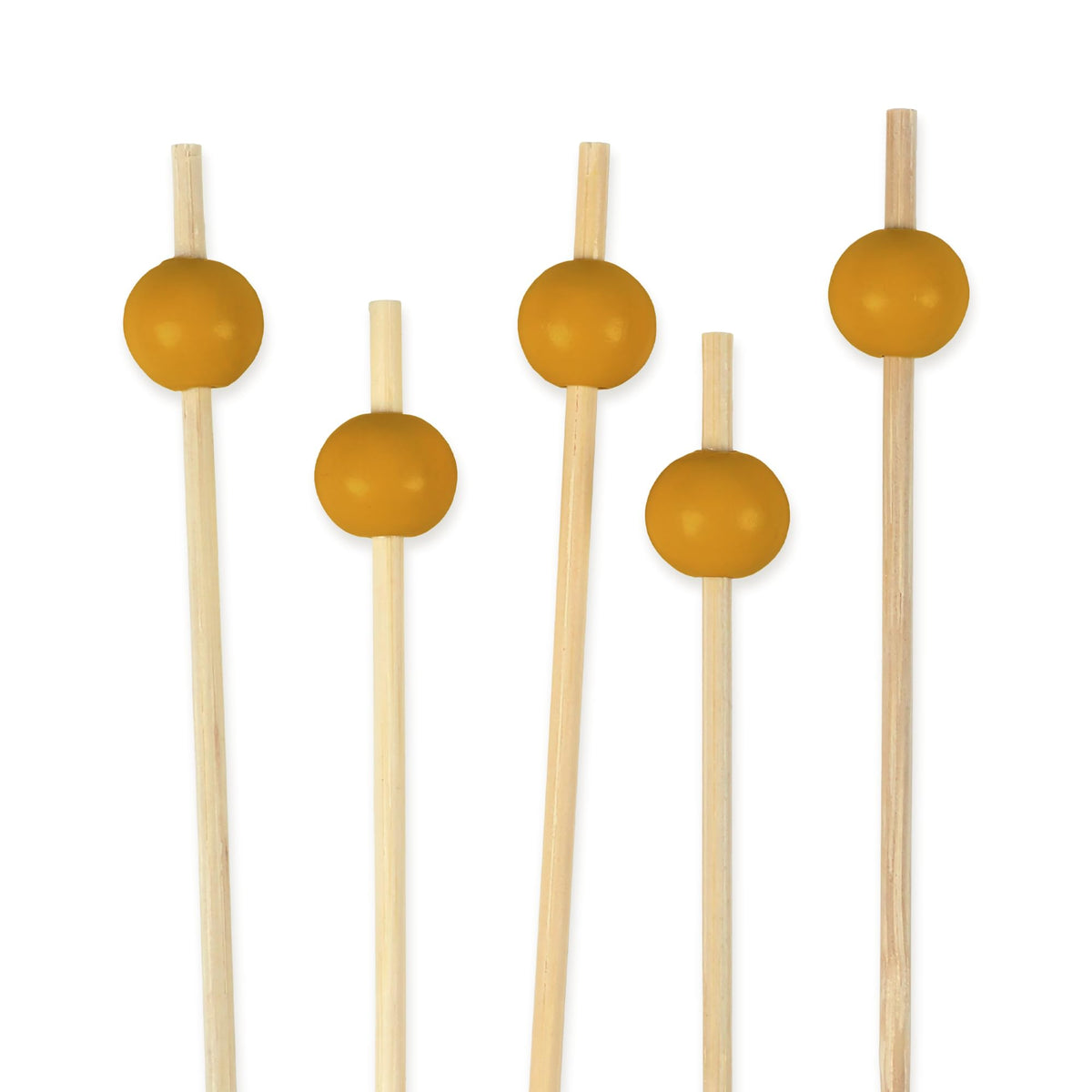BambooMN Ball End Cocktail Picks - 3" (7.62cm) - Clear - 100 Pieces