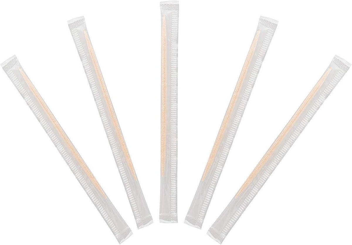 4,000 Count | KingSeal Birch Wood Toothpicks, Individually Cello Wrapped, Plain, Unflavored, 2.5 Inch Length, Bulk Pack - 4 Boxes x 1000