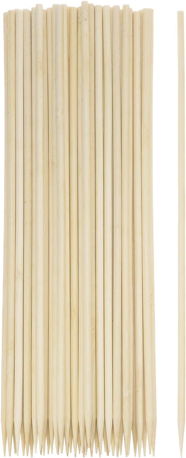 HARFINGTON 100pcs Bamboo Skewers Sticks 20 Inch 5mm Dia Natural Wooden Cocktail Picks for Barbecue Appetizers Grilling Fruit