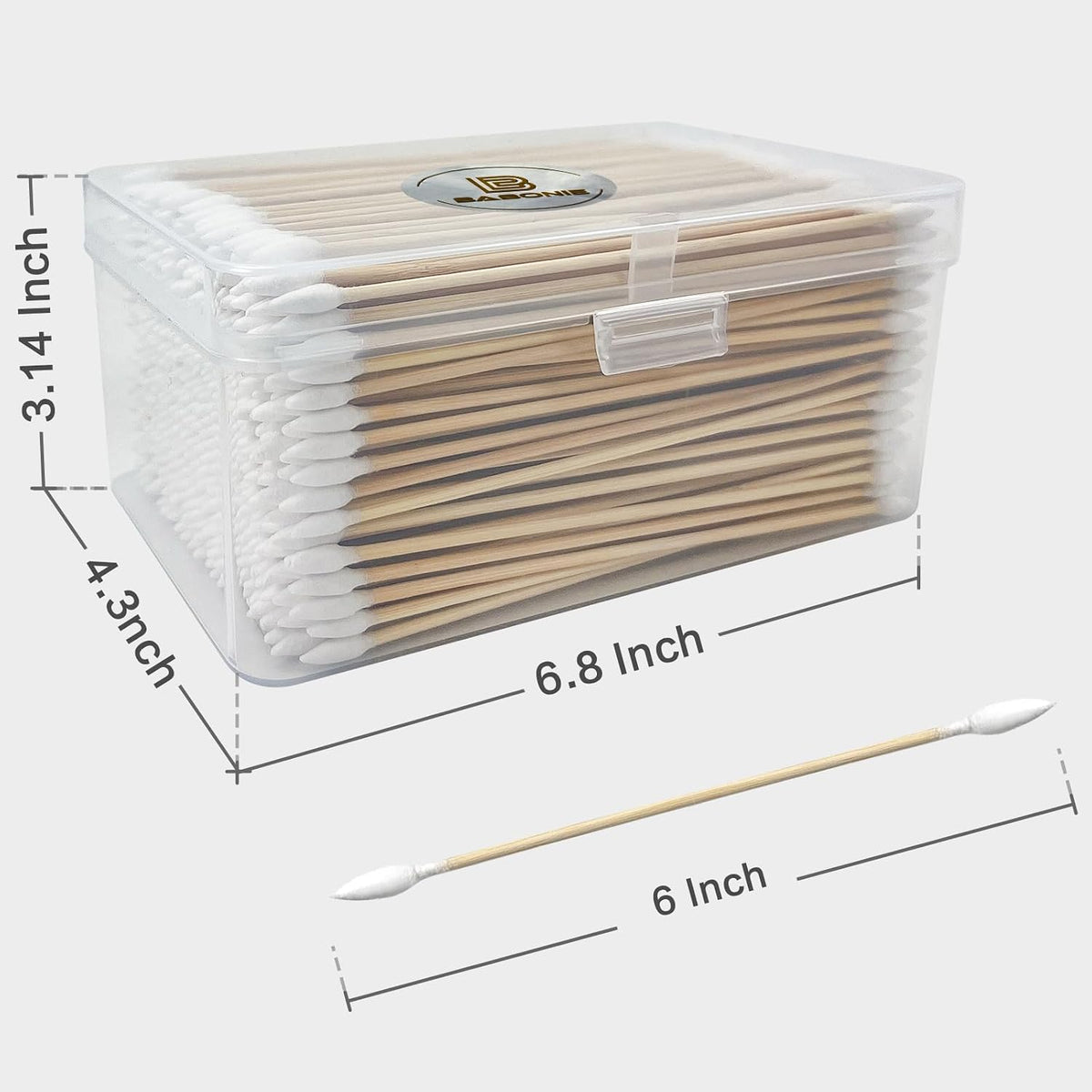 Gun Cleaning Swabs, FSC Bamboo Handle, 6-Inch Double-Ended