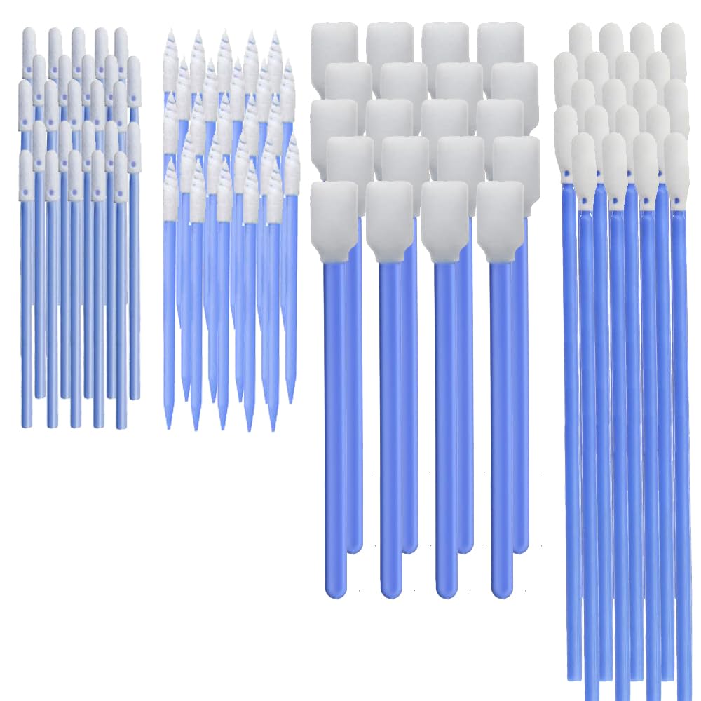 Wellgler's 200pcs Foam Cleaning Swabs, Multi-Purpose Cleanroom Foam Tip Cleaning Swab Kitip Cleaning Swab Kit (Orange)