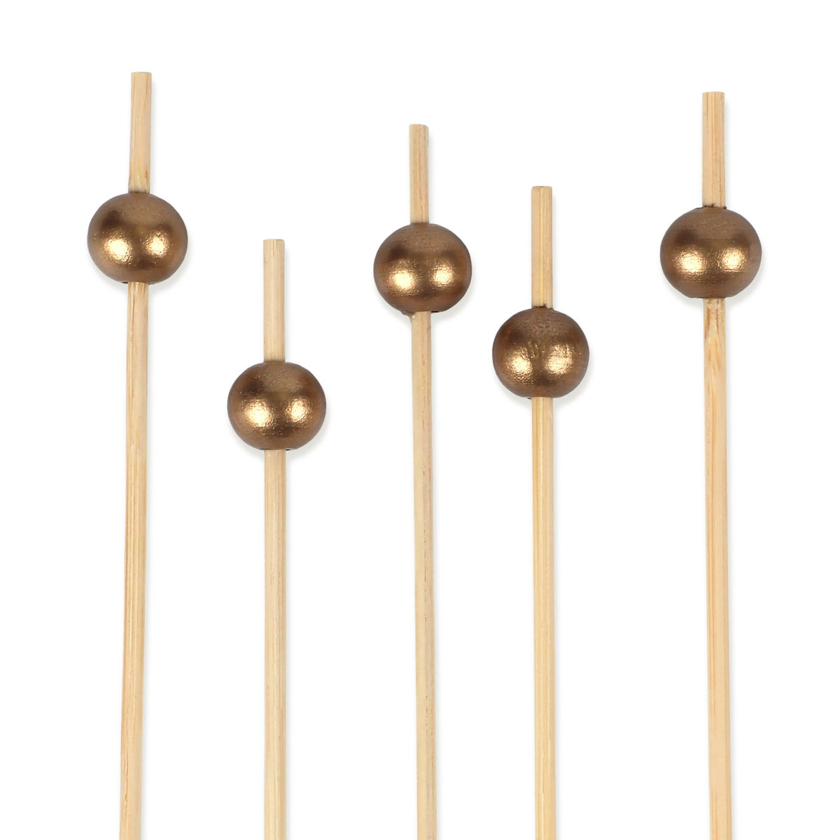 BambooMN Ball End Cocktail Picks - 3" (7.62cm) - Clear - 100 Pieces