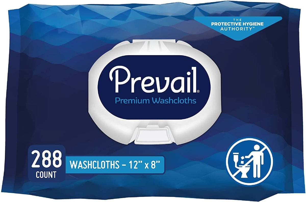 Prevail Soft Adult Washcloths, Disposable for Men Women, 12 x 8 in, 576 ct