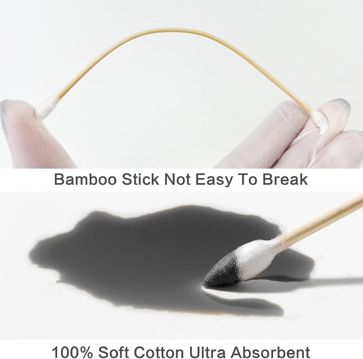 Gun Cleaning Swabs, FSC Bamboo Handle, 6-Inch Double-Ended
