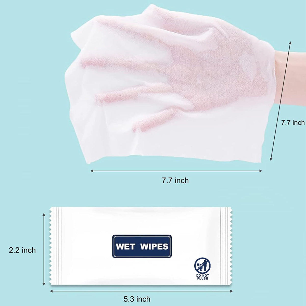 100 Pack Wet Wipes Individually Wrapped, Unscented Travel Hand Wipes