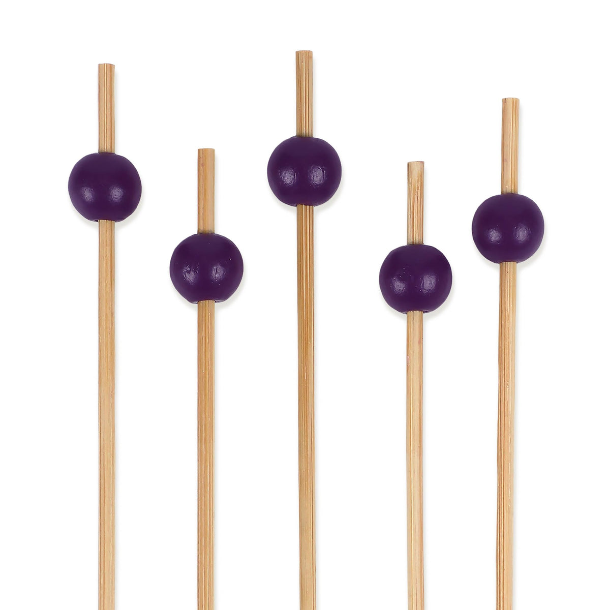 BambooMN Ball End Cocktail Picks - 3" (7.62cm) - Clear - 100 Pieces