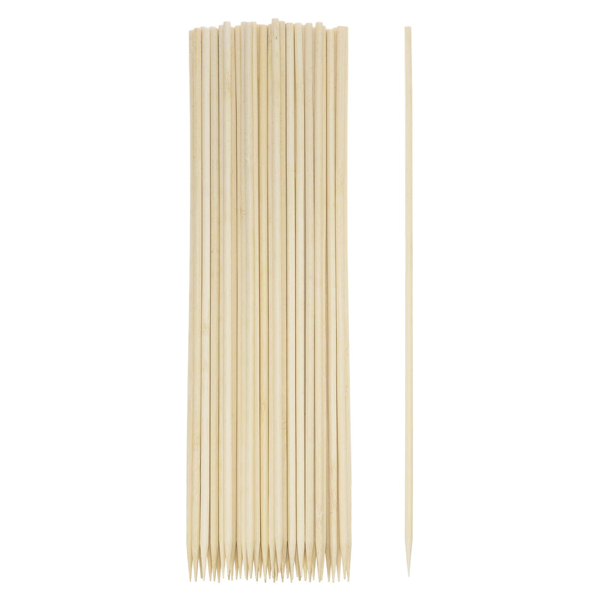 HARFINGTON 100pcs Bamboo Skewers Sticks 20 Inch 5mm Dia Natural Wooden Cocktail Picks for Barbecue Appetizers Grilling Fruit