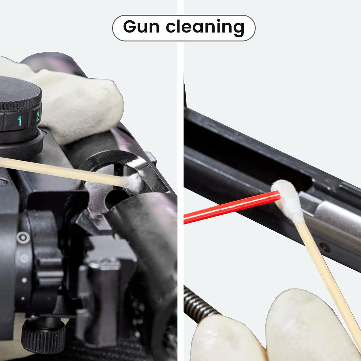 PINGMIC Gun Cleaning Swabs, 6" Long Cotton Swab