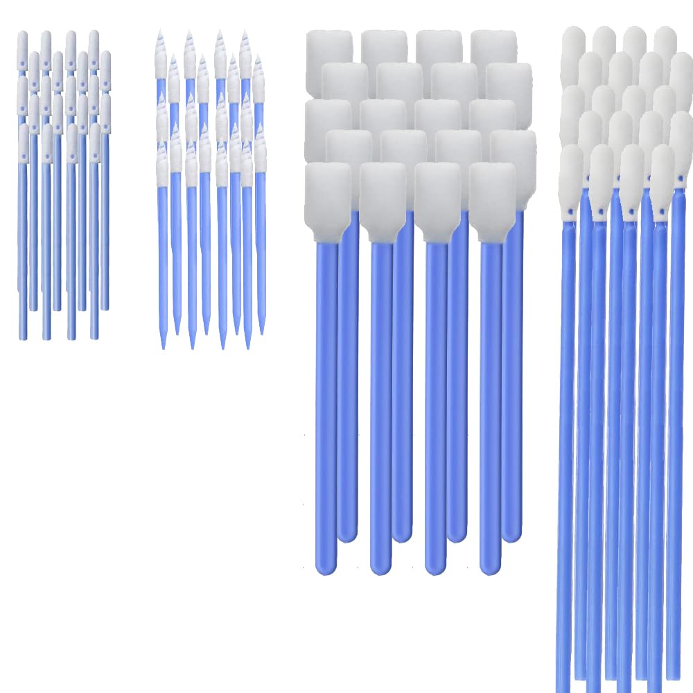Wellgler's 200pcs Foam Cleaning Swabs, Multi-Purpose Cleanroom Foam Tip Cleaning Swab Kitip Cleaning Swab Kit (Orange)