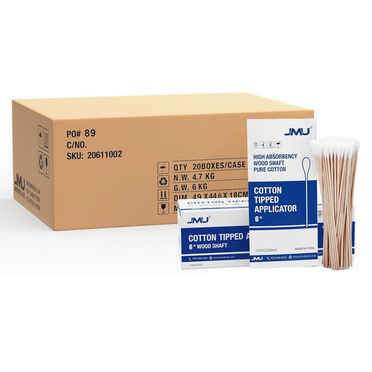 JMU 10000 Count Long Cotton Swabs Medical, 6 Inch Cotton Tipped Applicators