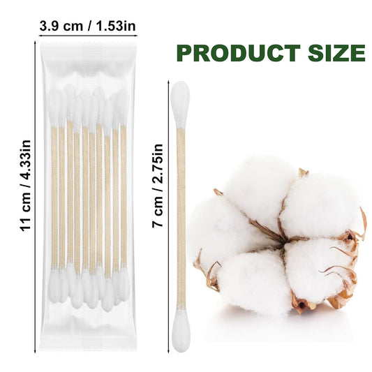 300 Cotton Swabs Travel Size,Individually Wrapped Cotton Swabs Bulk