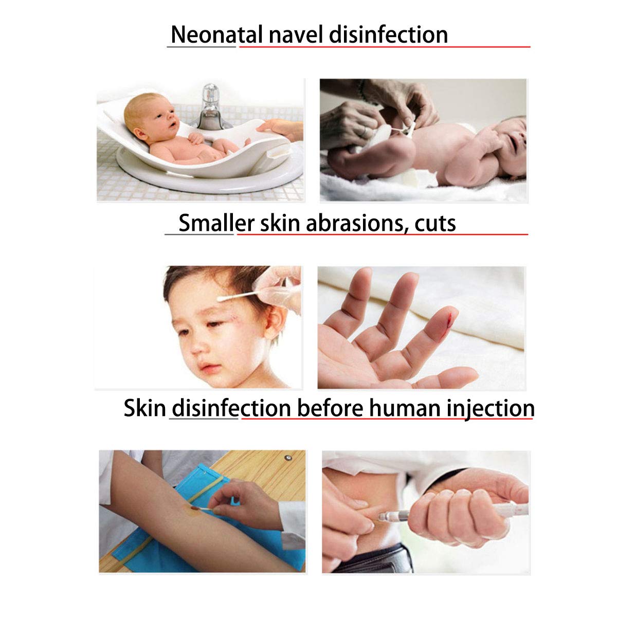 150 - Rubbing Alcohol Swabs Cotton Swabsticks Individually Wrapped for Wound Care Trave Newborn Baby Safety