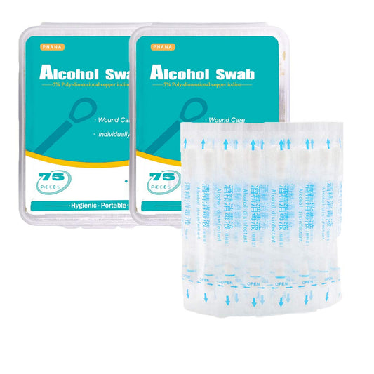 150 - Rubbing Alcohol Swabs Cotton Swabsticks Individually Wrapped for Wound Care Trave Newborn Baby Safety
