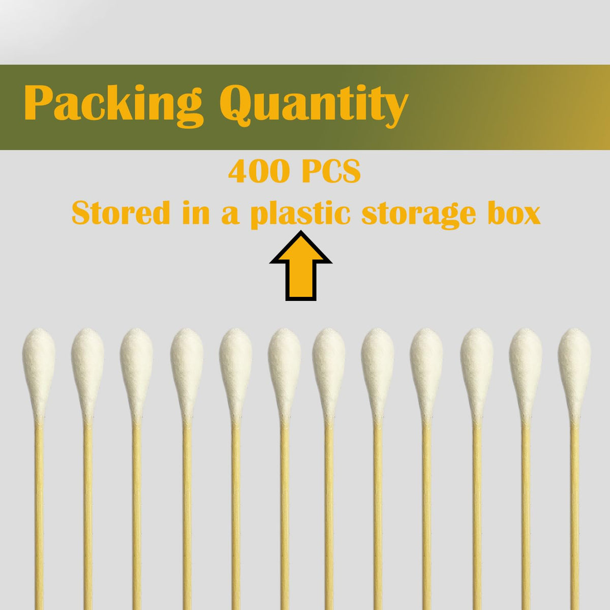 6 Inch Long Large Size Cotton Swabs 400PCS in Storage Box,Bamboo Sticks & Highly Absorbent Tipped Applicators for Pet Care