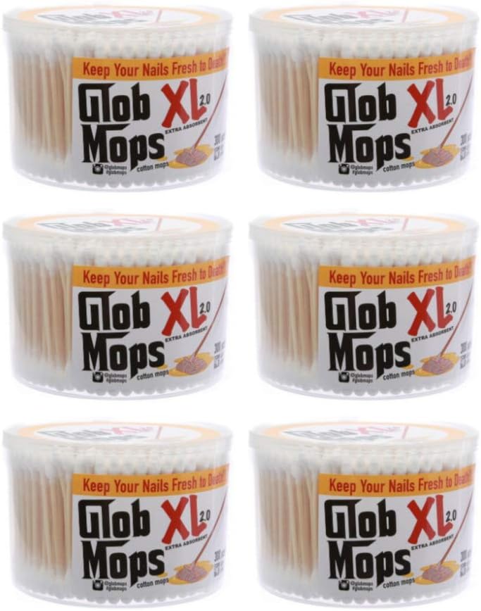 Glob Mops XL 2.0 Cotton Swabs 6-Pack Bundle | Extra Absorbent | Eco-Friendly | 1800 Total Mops