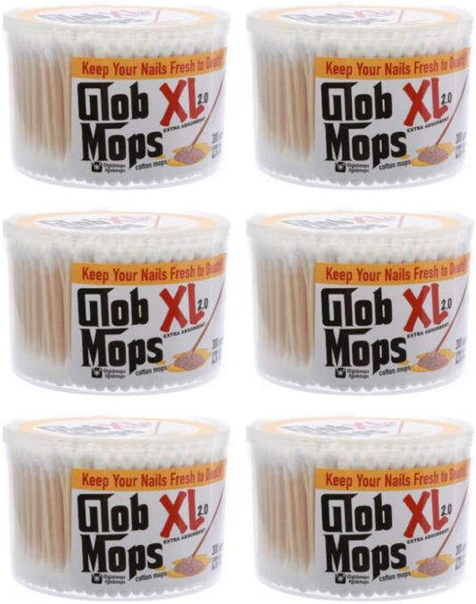 Glob Mops XL 2.0 Cotton Swabs 6-Pack Bundle | Extra Absorbent | Eco-Friendly | 1800 Total Mops