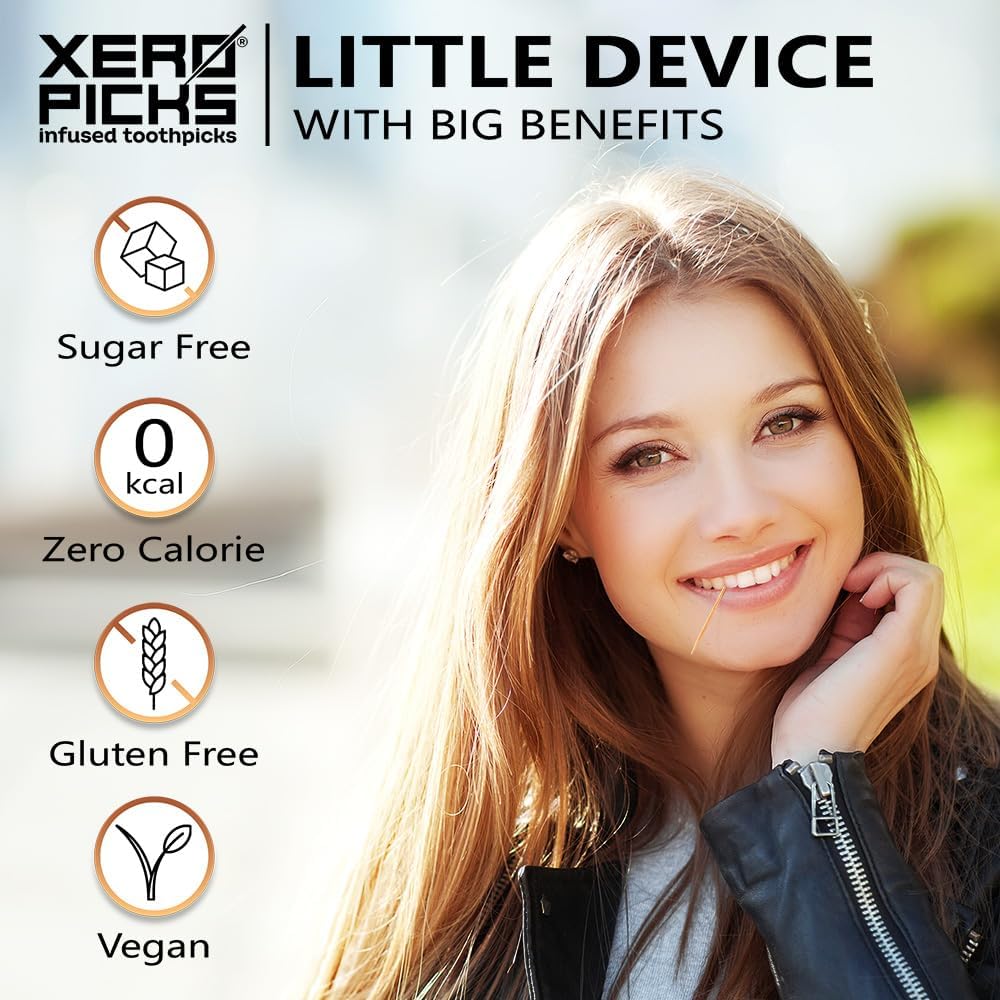 Xero Picks Wellness Flavored Toothpicks - Brain Boost, Immunity, Rest & Relax, Joint Health, and Energy Boost - 100 Picks (Variety, 5 Pack) Kosher - Sugar Free