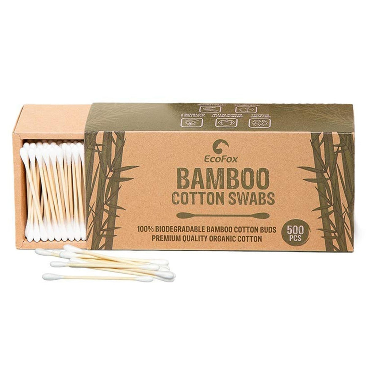 Baby Cotton Swabs 220 Count | Eco-Friendly & Pure Cotton Buds | Double Tipped Safety Sticks | 100% Plant-Based & Natural | Perfect for Baby Personal Care & Skin Care