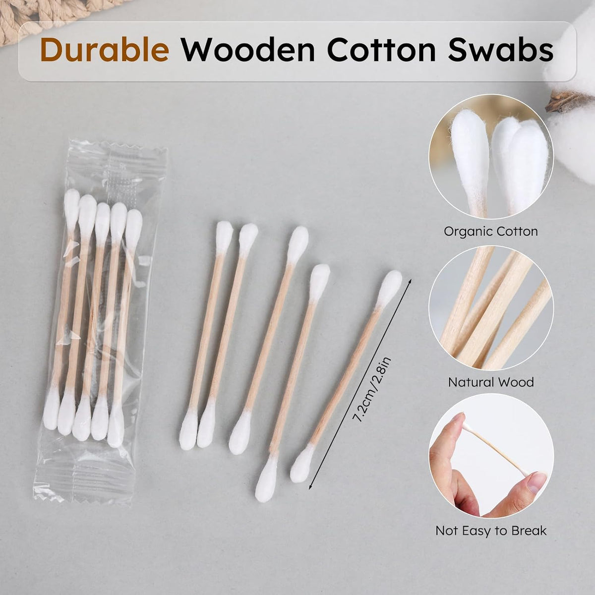 Cotton Swabs in Bulk (5 Swabs Per Pack, 300 Packs Per Box)