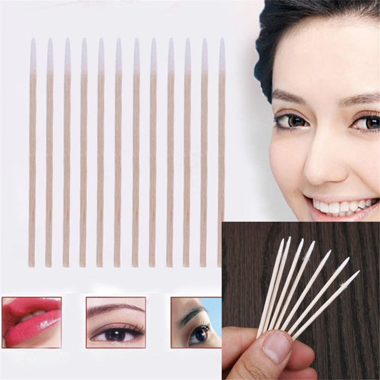 1000Pcs Pointed Cotton Swabs Wooden Handle Makeup Health Medical Ear Jewelry Clean Sticks Buds Tips