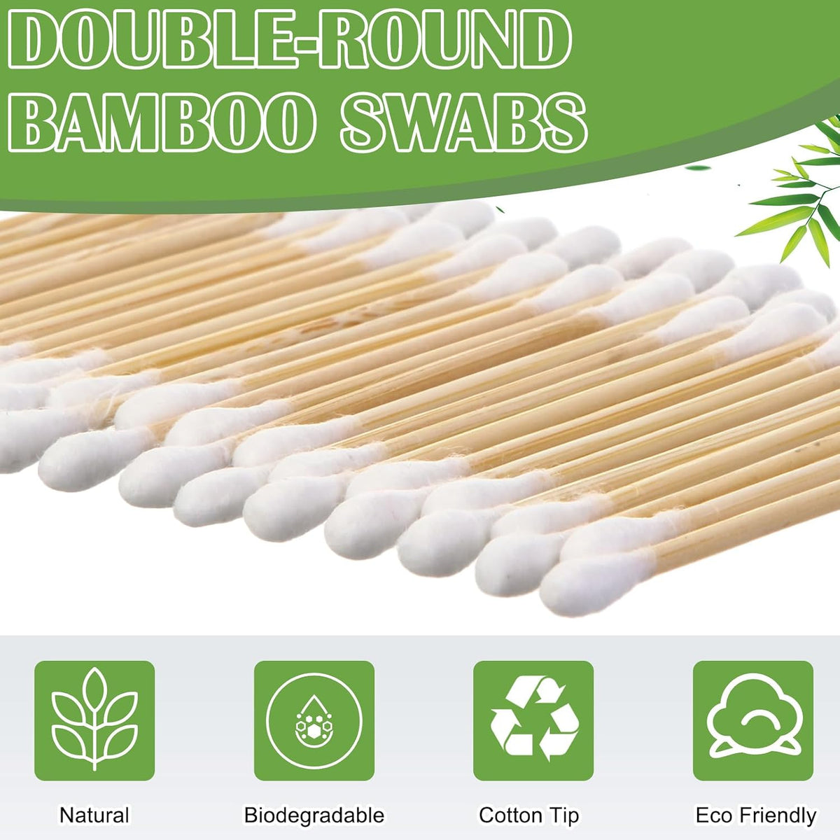 5000 Count Bamboo Cotton Swabs Double Round Buds for Makeup