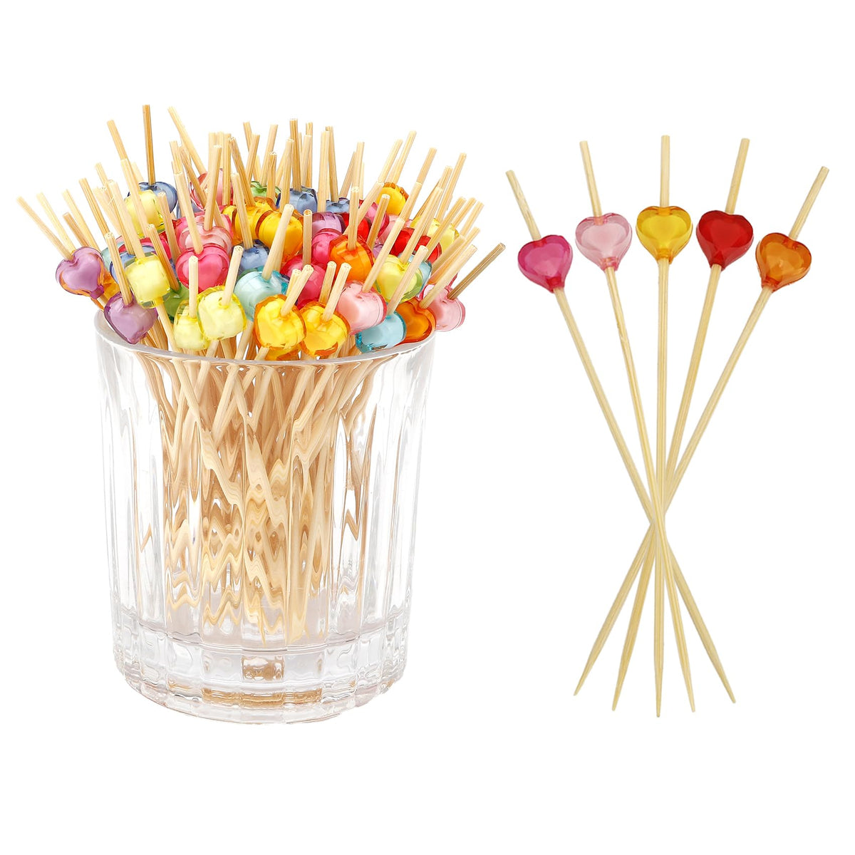 400pcs 4.7inch Cocktail Toothpicks For Drinks Appetizer Toothpicks Decorative Toothpicks Cocktail Sticks For Garnish Toothpicks Wooden White Pearl Party Toothpicks For Homecoming, Bachelor Party