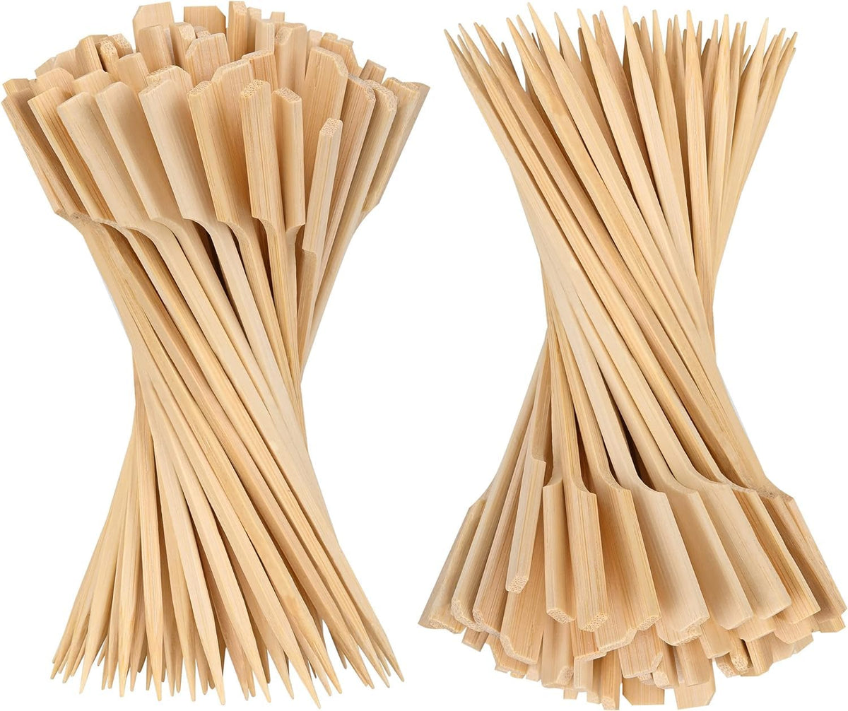 4.7 Inch Bamboo Skewers, 300 PCS Bamboo Paddle Wood Picks, Toothpicks for Appetizers, Cocktail Picks for Drinks, Food Picks, BBQ, Sandwich, Barbecue Snacks.