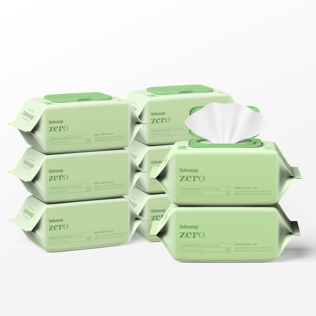 BEBESUP- Korea’s #1 Zero Harsh Chemicals Baby Wipes- Water Based Hypoallergenic Unscented Extra-Thick Organic baby wipes for sensitive skin Zero skin irritants Flip-Top 640 Count (8 Packs)