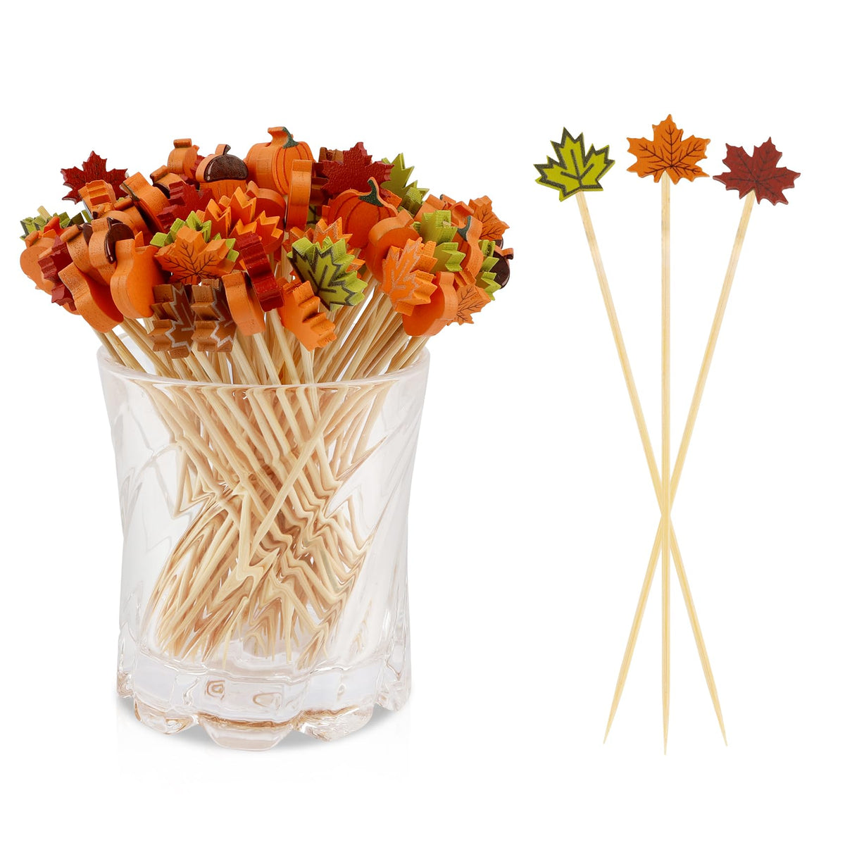 400pcs 4.7inch Cocktail Toothpicks For Drinks Appetizer Toothpicks Decorative Toothpicks Cocktail Sticks For Garnish Toothpicks Wooden White Pearl Party Toothpicks For Homecoming, Bachelor Party