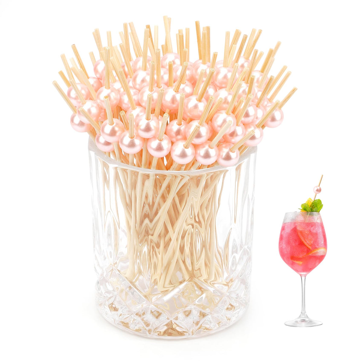 Cocktail Picks Rose Gold Flavored Toothpicks 450PCS 4.7in Fancy Toothpicks for Appetizers Tooth Picks Wooden Cocktail Toothpicks Cocktail Picks for Drinks Long Toothpicks for Charcuterie Boards