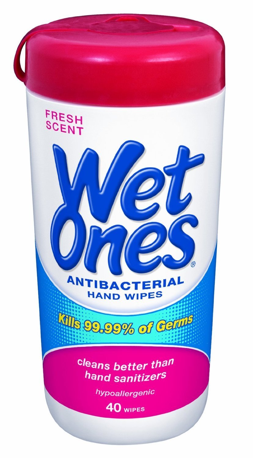 Wet Ones Antibacterial Hand Wipes, Tropical Splash, 40 ct Canister (6 Pack)