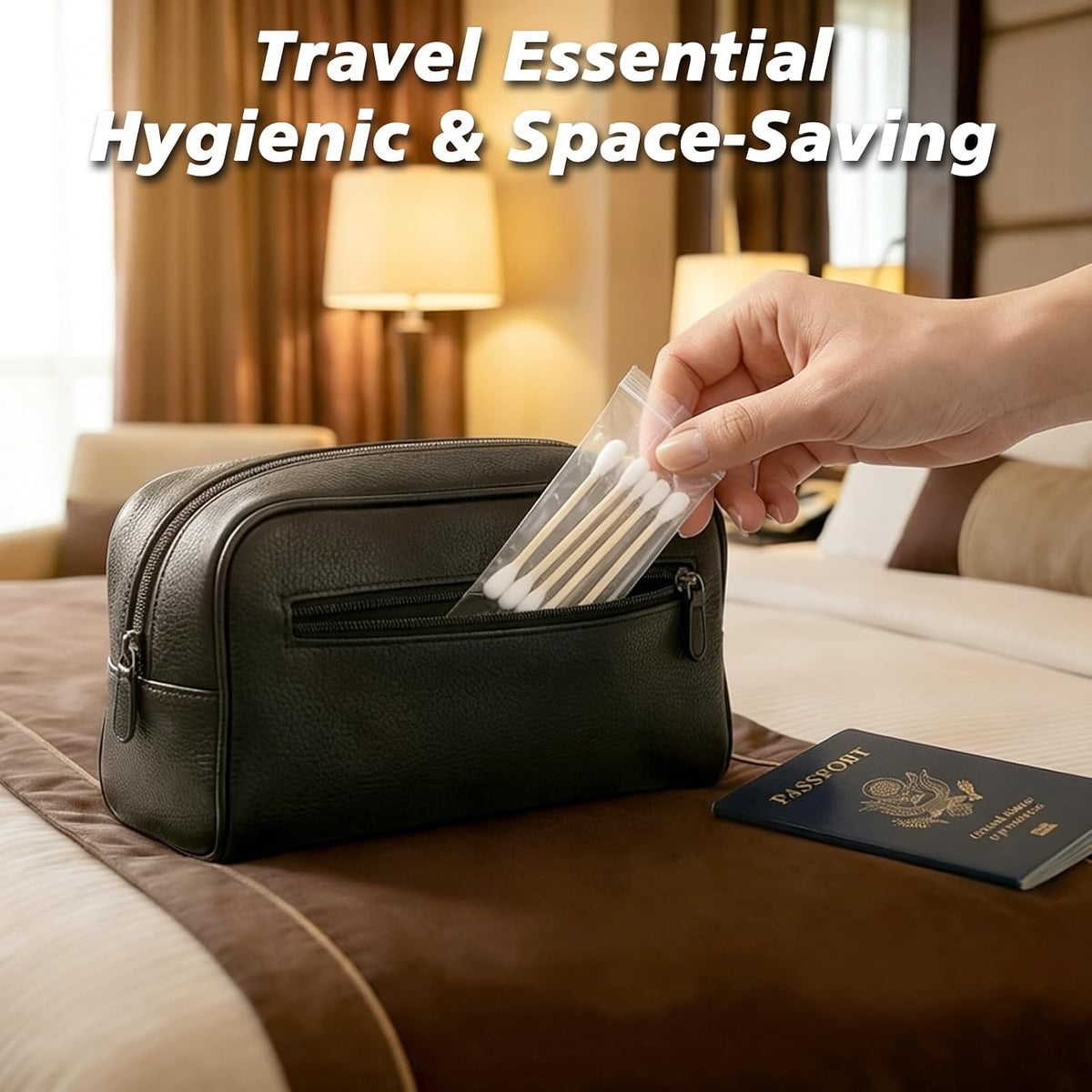 Individually Wrapped Cotton Swabs, 200 Pack (5 Each) for Travel & Hygiene