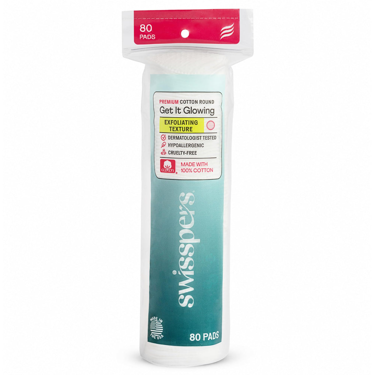 Swisspers Premium Cotton Rounds, Dual-Sided, 100 Count (Pack of 6)