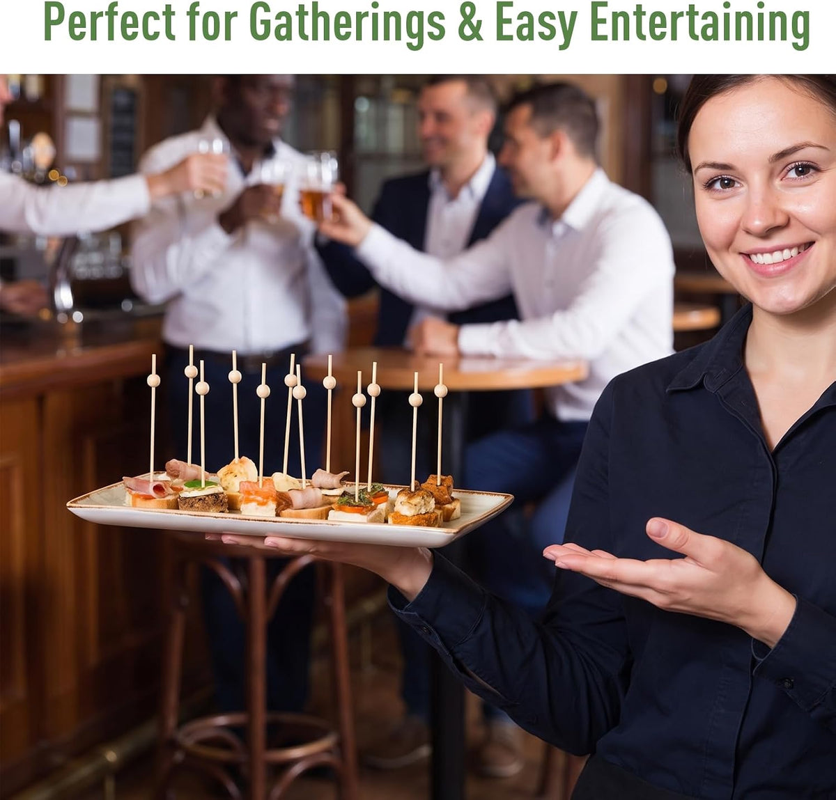 1000 Pcs Cocktail Picks, 4.7 Inch Wooden Fancy Toothpicks for Appetizers
