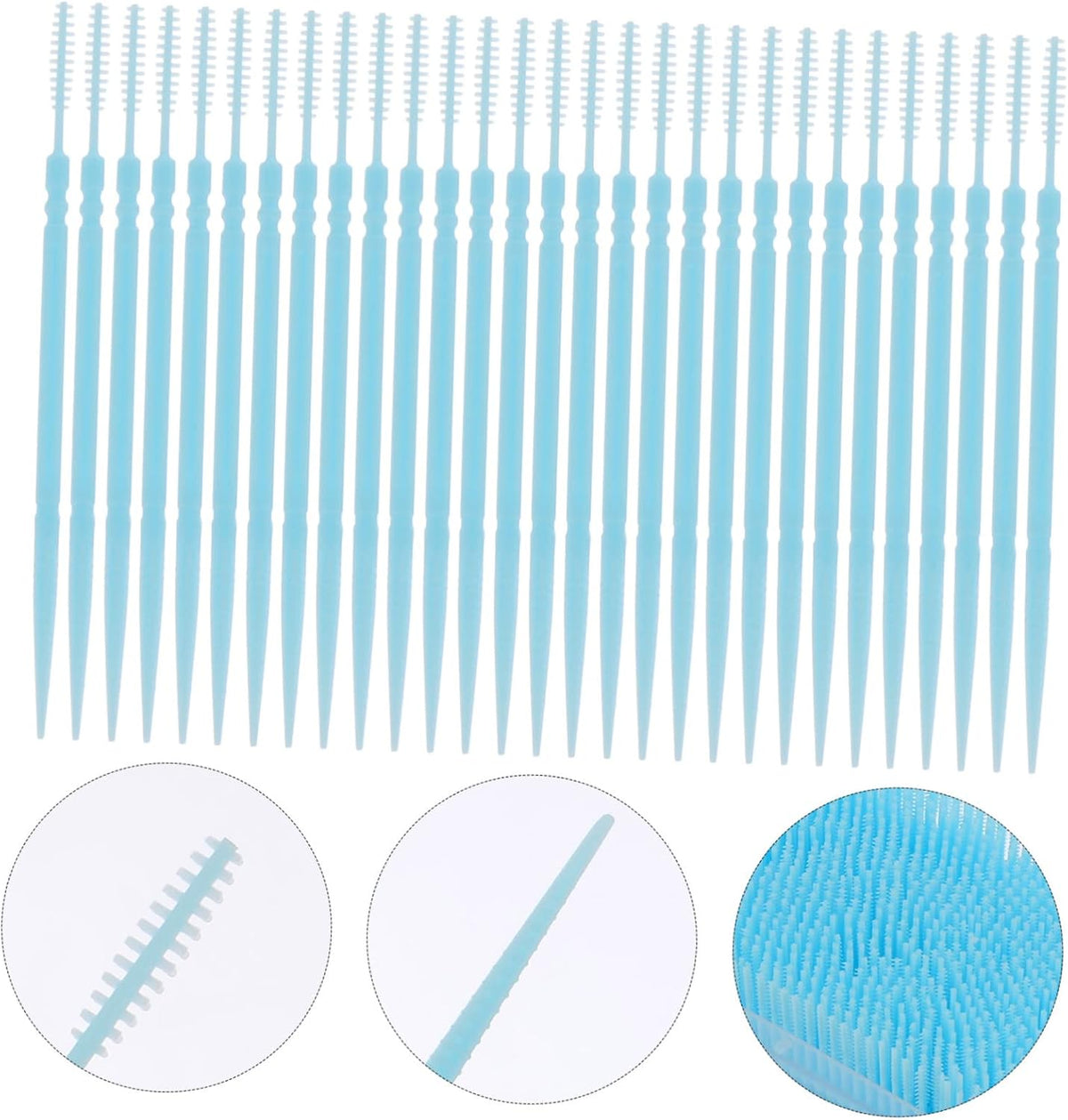 Healifty Double Head Dental Floss Picks Food Grade Plastic Toothpicks for Teeth Cleaning Interdental Picks with Brush Tip for Tight Spaces and Gums Portable Travel Container 1 Pack