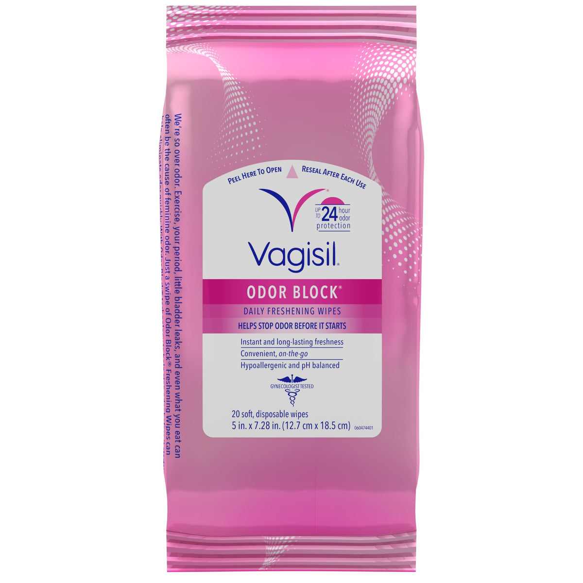Vagisil Wipes, Anti-Itch Medicated Feminine Vaginal Wipes, Maximum Strength, Instant Relief, 20 Wipes (Pack of 3)