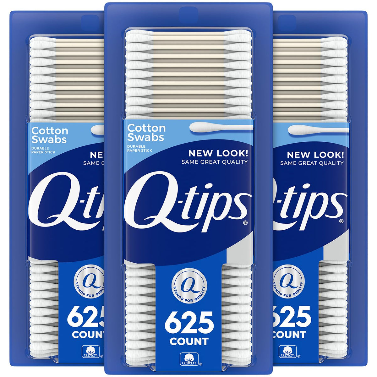 2 x Q-tips Cotton Swabs, 625 ct