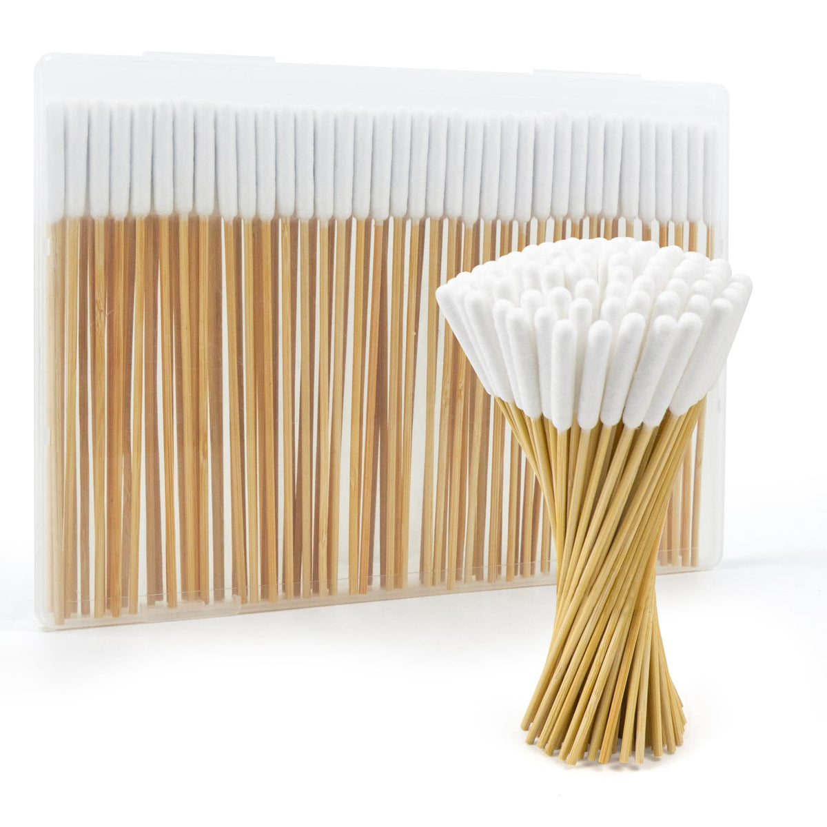 200PCS Professional Dog Ear Swabs in Box, 6" Long Cotton Swabs